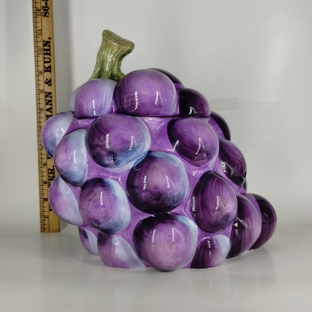Gibson Purple and Green Grape Cookie Jar - Picture 3 of 7